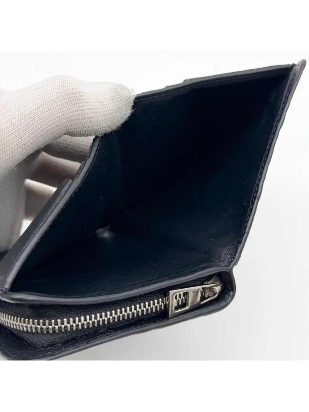 Loewe Repeat Anagram Bifold Black Compact Zip Mini Wallet